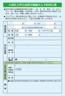 伊豆高原学園抽せん申込みはがき裏面